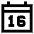Date 16 Calendar Icon from Sharp Line Set