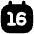 Date 16 Calendar Icon from Flex Solid Set