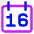 Date 16 Calendar Icon from Core Neon Set