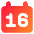 Date 16 Calendar Icon from Core Gradient Set