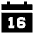 Date 16 Calendar Icon from Sharp Solid Set