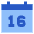 Date 16 Calendar Icon from Sharp Flat Set