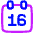 Date 16 Calendar Icon from Plump Neon Set