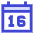 Date 16 Calendar Icon from Sharp Duo Set