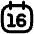 Date 16 Calendar Icon from Flex Remix Set