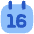 Date 16 Calendar Icon from Flex Flat Set