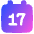 Date 17 Calendar Icon from Plump Gradient Set