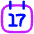 Date 17 Calendar Icon from Flex Neon Set