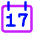 Date 17 Calendar Icon from Core Neon Set