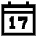 Date 17 Calendar Icon from Sharp Line Set