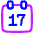 Date 17 Calendar Icon from Plump Neon Set