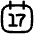 Date 17 Calendar Icon from Flex Line Set
