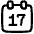 Date 17 Calendar Icon from Plump Line Set