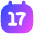 Date 17 Calendar Icon from Flex Gradient Set