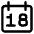 Date 18 Calendar Icon from Core Line Set