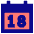 Date 18 Calendar Icon from Sharp Pop Set