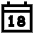 Date 18 Calendar Icon from Sharp Line Set
