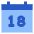 Date 18 Calendar Icon from Sharp Flat Set