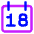 Date 18 Calendar Icon from Core Neon Set