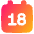 Date 18 Calendar Icon from Plump Gradient Set