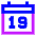 Date 19 Calendar Icon from Sharp Neon Set