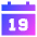 Date 19 Calendar Icon from Sharp Gradient Set