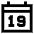 Date 19 Calendar Icon from Sharp Line Set