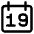 Date 19 Calendar Icon from Core Line Set