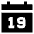 Date 19 Calendar Icon from Sharp Solid Set