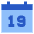 Date 19 Calendar Icon from Sharp Flat Set