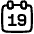 Date 19 Calendar Icon from Plump Line Set