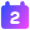 Date 2 Calendar Icon from Core Gradient Set