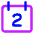 Date 2 Calendar Icon from Core Neon Set