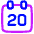 Date 20 Calendar Icon from Plump Neon Set