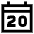 Date 20 Calendar Icon from Sharp Line Set