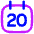 Date 20 Calendar Icon from Flex Neon Set