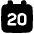 Date 20 Calendar Icon from Plump Solid Set
