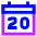 Date 20 Calendar Icon from Sharp Neon Set