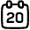 Date 20 Calendar Icon from Plump Line Set