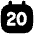 Date 20 Calendar Icon from Flex Solid Set