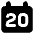 Date 20 Calendar Icon from Core Solid Set