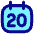 Date 20 Calendar Icon from Flex Pop Set