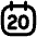 Date 20 Calendar Icon from Flex Remix Set
