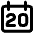 Date 20 Calendar Icon from Core Remix Set
