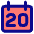 Date 20 Calendar Icon from Core Pop Set