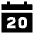 Date 20 Calendar Icon from Sharp Solid Set