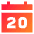 Date 20 Calendar Icon from Sharp Gradient Set