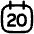 Date 20 Calendar Icon from Flex Line Set