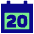 Date 20 Calendar Icon from Sharp Pop Set