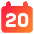 Date 20 Calendar Icon from Core Gradient Set